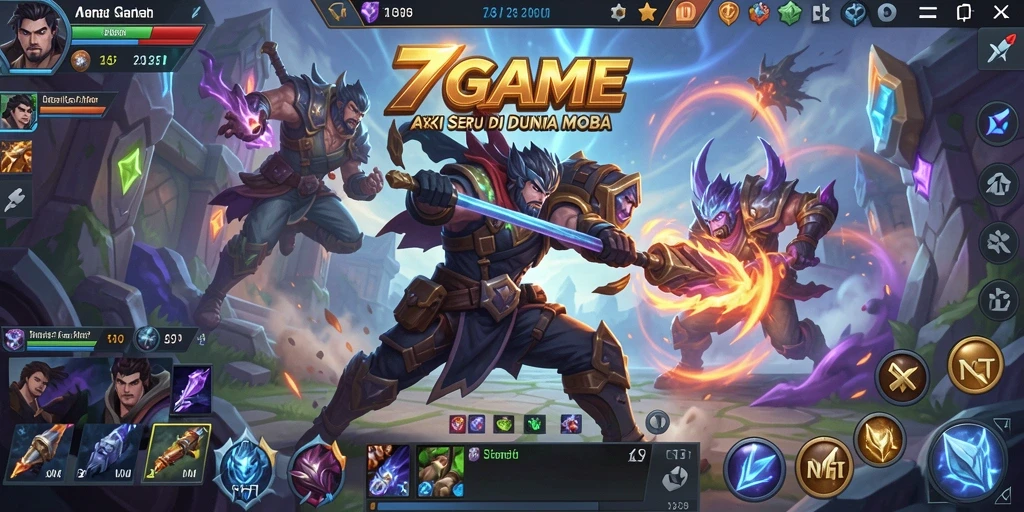 Gameplay seru di dalam arena MOBA 7GAME.
