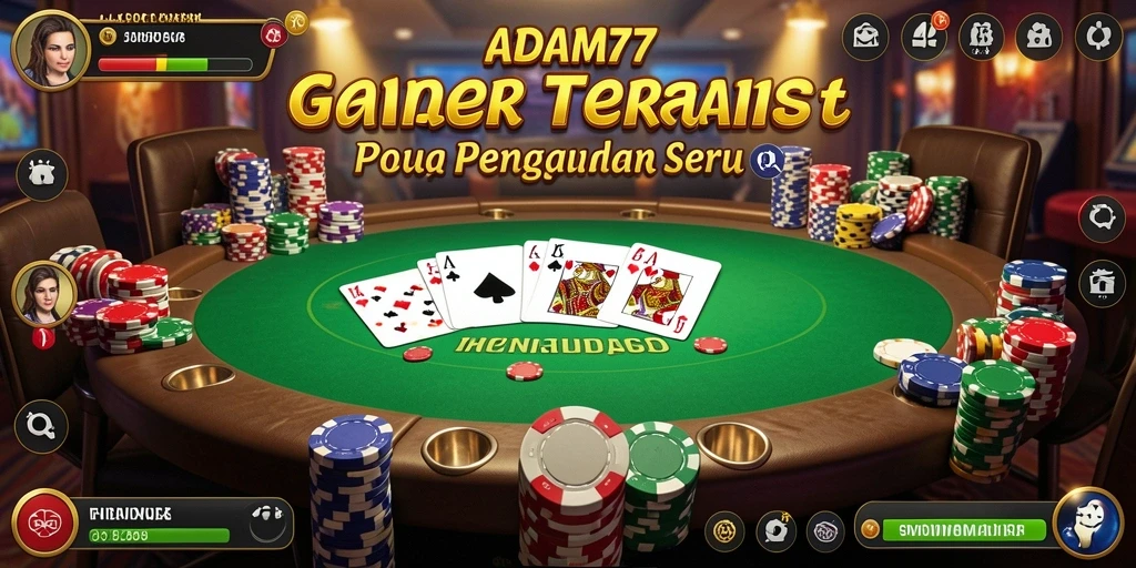 Tampilan layout permainan Poker di ADAM77 yang menarik.