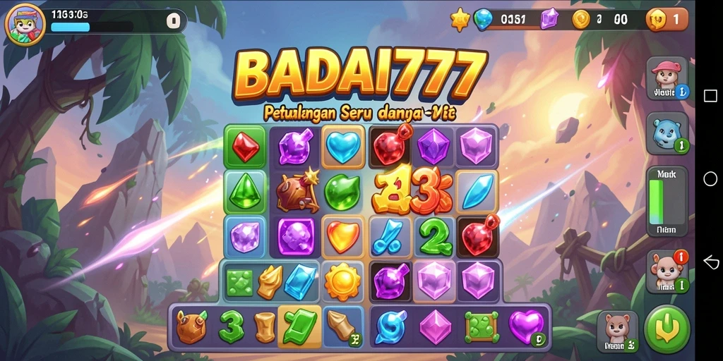 Tampilan gameplay seru dari BADAI777 dalam kategori Match-3.