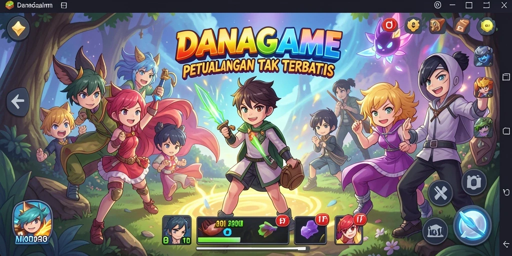 Screenshot gameplay <strong>DANAGAME</strong> menampilkan aksi karakter anime yang mendebarkan.