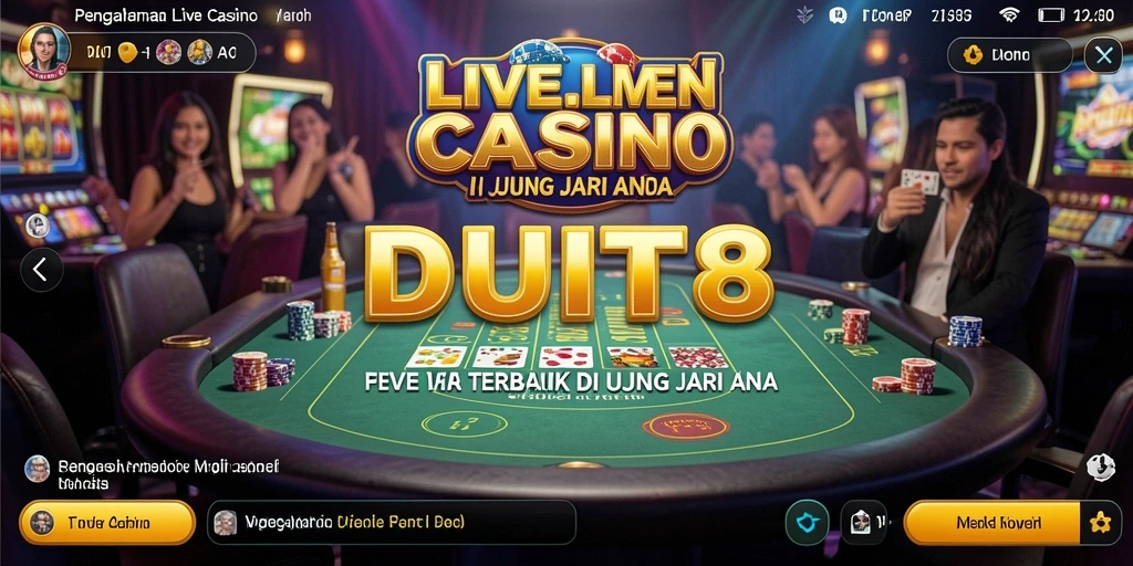 Tangkapan layar gameplay seru di DUIT8 dengan dealer langsung.