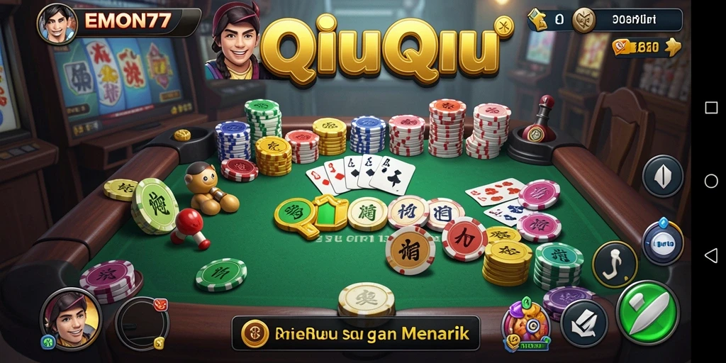 Tampilan gameplay seru QiuQiu di EMON77.