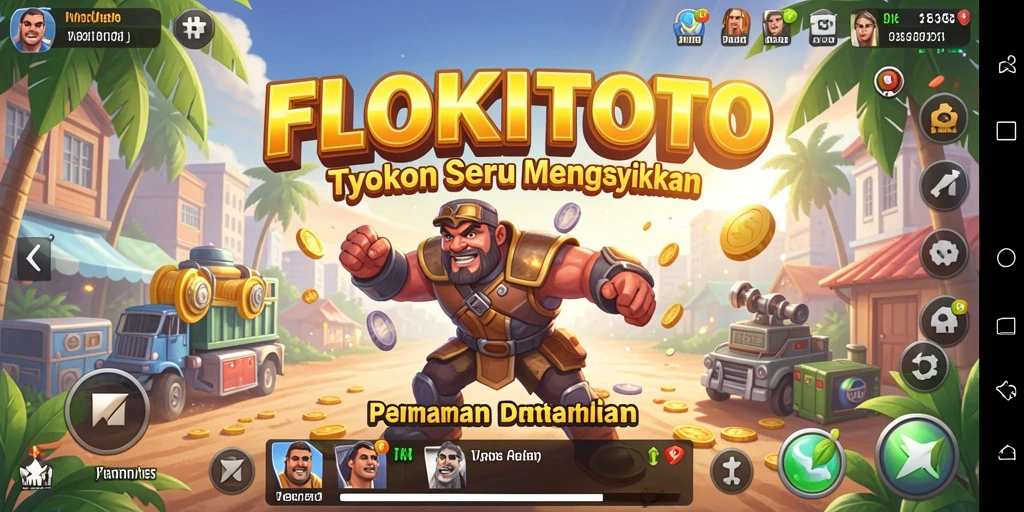 Gameplay <strong>FLOKITOTO</strong> yang menarik dengan manajemen bisnis yang seru.