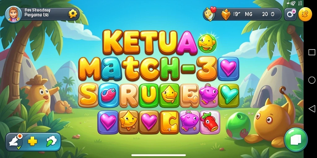 Tangkapan layar gameplay KETUA yang menampilkan momen seru dalam permainan Match-3.