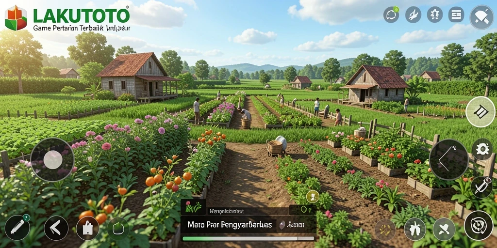 Tampilan gameplay LAKUTOTO yang menarik saat bertani.