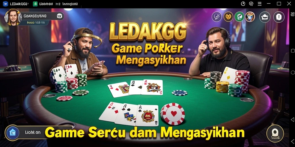Tampilan gameplay poker yang mendebarkan di LEDAKGG.