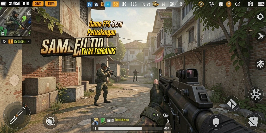 Tampilan gameplay mendebarkan dari game FPS SAMBALTOTO.