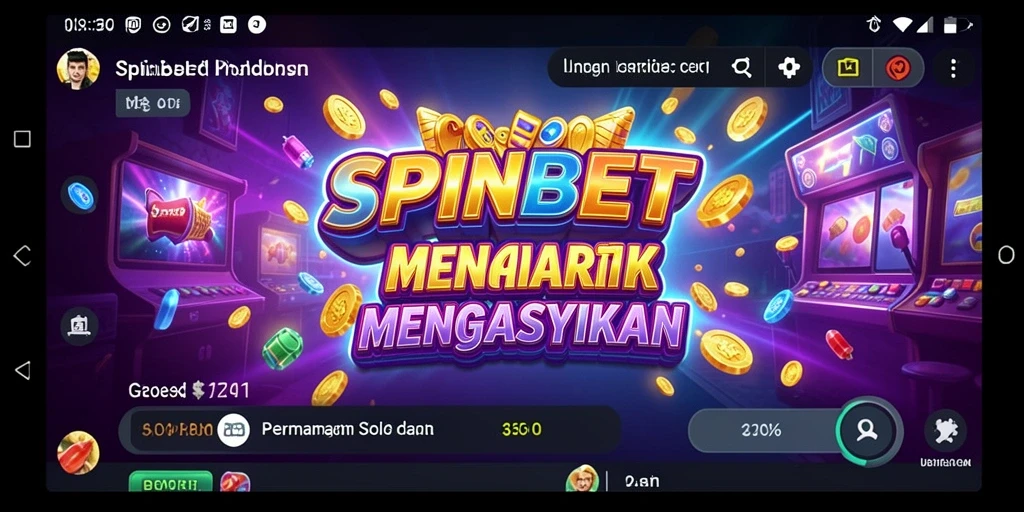 Tangkapan layar gameplay SPINBET menampilkan slot yang mengasyikkan dan grafis menawan.