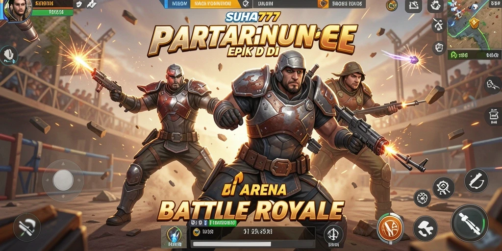 Screenshot utama SUHU777 menampilkan aksi seru dalam gameplay Battle Royale.