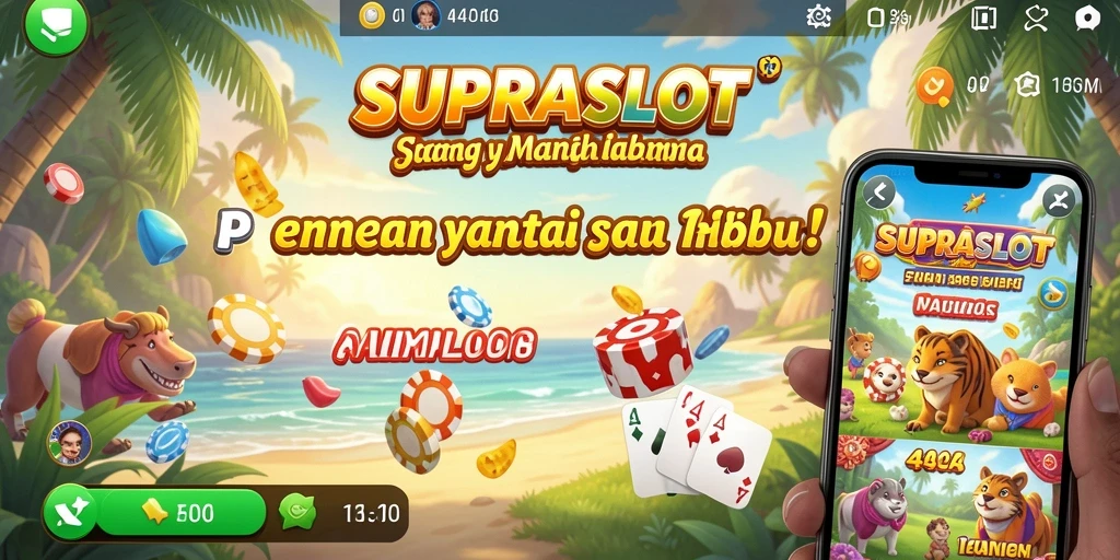 Tampak menarik dengan gameplay menghibur dalam SUPRASLOT.