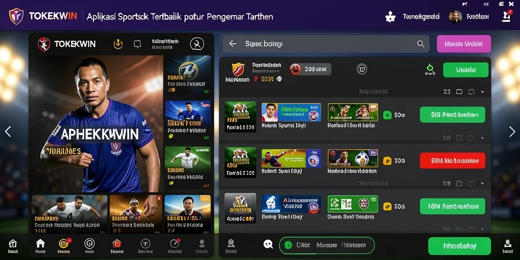 Tampilan antarmuka TOKEKWIN yang menarik saat taruhan olahraga.